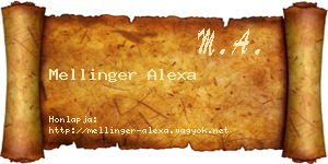 Mellinger Alexa névjegykártya